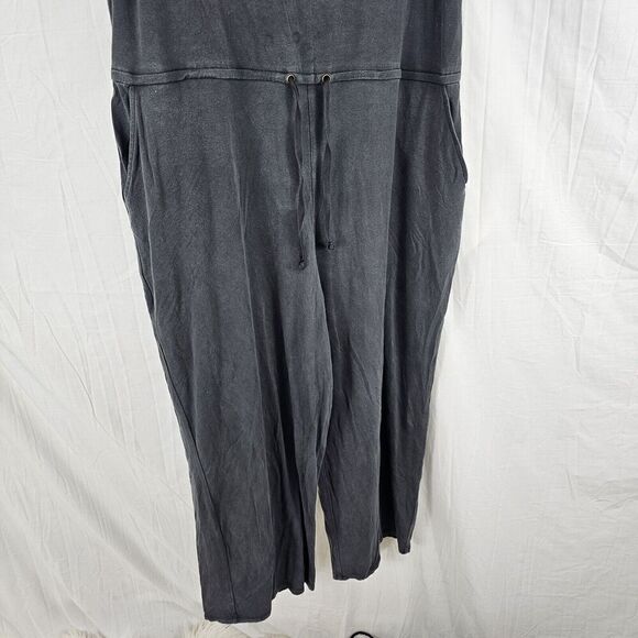 Eileen Fisher Size Large Graphite Tencel Stretch Drawstring Jumpsuit - Picture 3 of 8